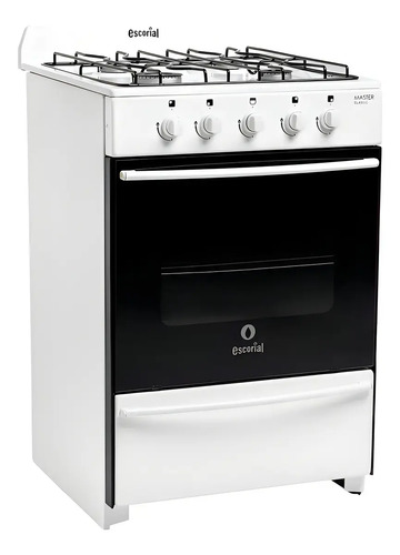 Cocina Gas Envasado Master 4 Hornallas 56cm Escorial Blanco Blanco