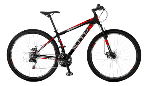 [5321] Bicicleta Sunny Mts 290 R29 21v Aluminio Negro/rojo Shimano