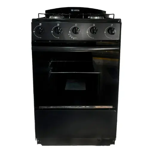 Cocina Vitta 52x86x52cm G/E M. Puerta de Vidrio 4 hornallas