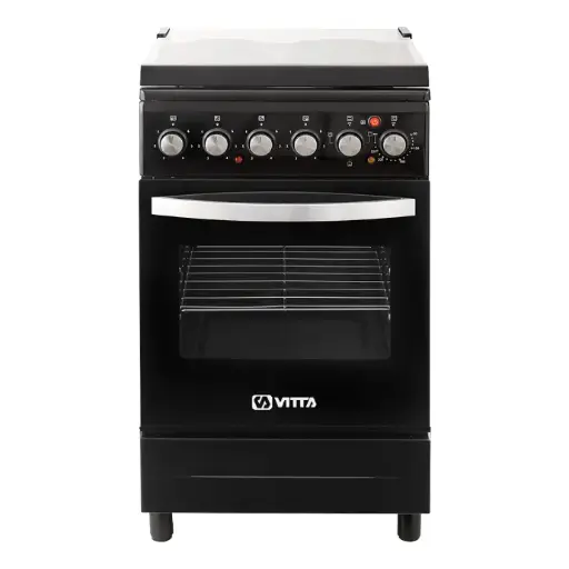 [5110] Cocina Eléctrica Vitta 50x87x48cm Horno 58Lts Negra/Acero