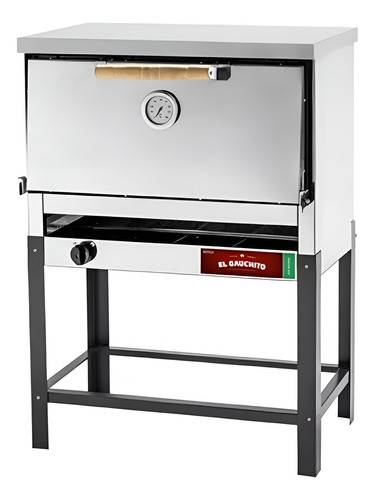 [598] Horno Pizzero 6 Moldes Gauchito Acero Inox Sol Real