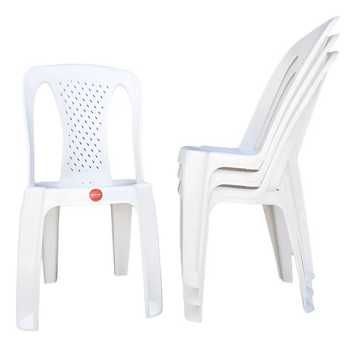Silla Plastica Reforzada Apilable Ibiza Camping Hsk / 4 Unid