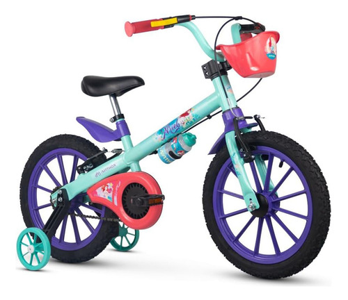 [5795] Bicicleta Infantil Nathor R16 Ariel Sirenita Canasto