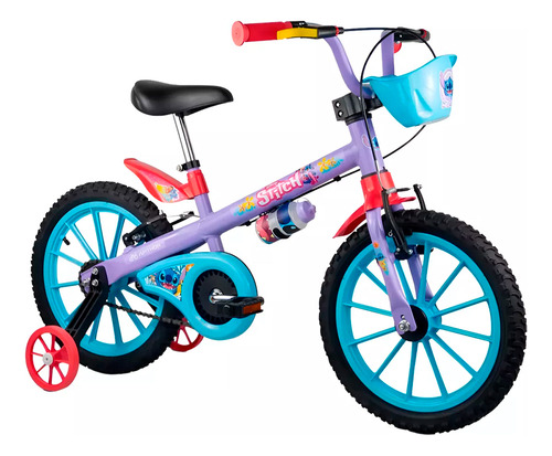 [5796] Bicicleta Infantil Nathor R16 Disney Stitch Canasto