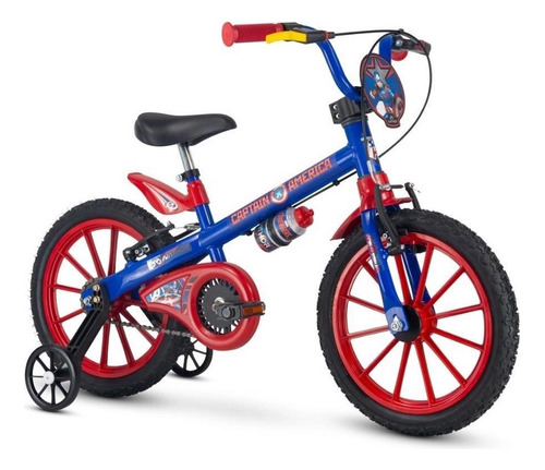 [5717] Bicicleta Infantil Nathor R16 Capitán América Canasto
