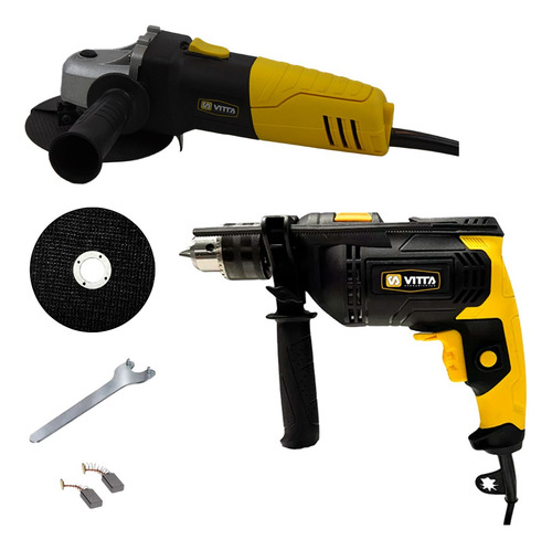 [5176 + 5174] Combo Kit Vitta Taladro 13mm 750w + Amoladora 115mm 720w