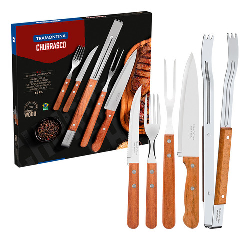 [6068] Kit Completo De Utensilios Para Barbacoa Tramontina 15 Pieza