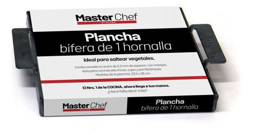 [4998] Tapa P/plancha Master Chef Bifera Acero 23,5x26cm