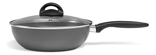 [4697] Sartén Wok Antiadherente 28cm 4,1lt Tapa Vidrio Brinox