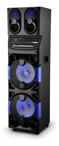 [4957] Parlante Portátil Ken Brown Boom 10 Con Bluetooth, Karaoke Y Led, Negro, 40000w Rms, 12v