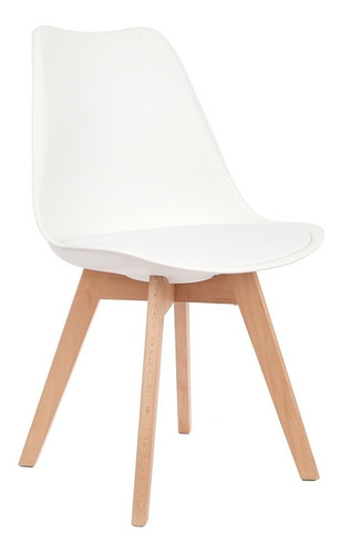 [3966] Silla Tulip De Comedor Estructura Color Blanco.