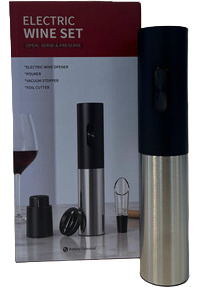 [4297] Kit Sacacorchos Automático Eléctrico Set De Vinos Usb