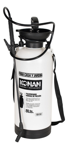 [5494] Pulverizador Fumigador Manual 8 Lts Konan Color Blanco
