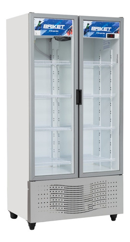 [3446] Exhibidora Doble Briket Modelo 8000 794 Litros Color Gris