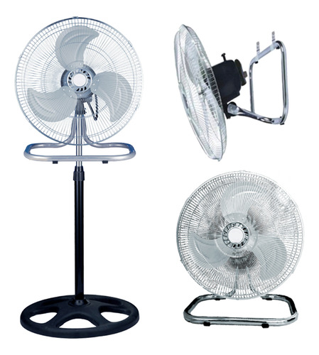 [4959] Ventilador 3 En 1 Genérico 90W Con 3 Palas De Metal Plateado