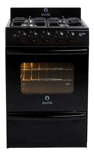 [3266] Cocina Escorialmaster Style Multigas Con Puerta Con Visor Color Negro