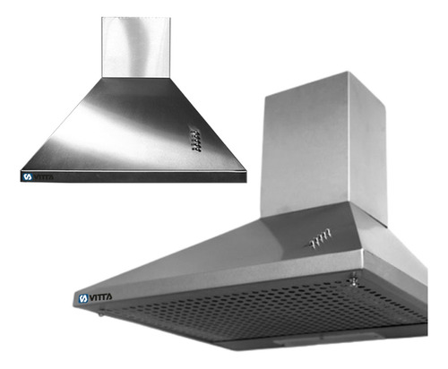 [4965] Campana Conica De Cocina Sin Salida Vitta 90 Cm - Acero