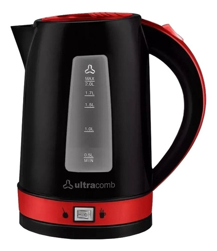 [2378] Pava Eléctrica Ultracomb Pe-4907 Negra Y Roja 220v 2l