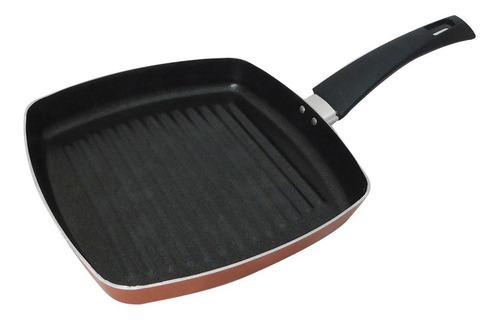 Bifera Grill Antiadherente 24 Cm Brinox Masala Plata/rojo