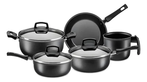 [2621] Batería Cocina Olla Cacerola Aluminio Teflón Safira 5p Mta