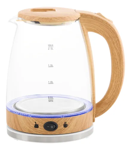 [5571] Pava Eléctrica Kanji Corte Mate Vidrio Simil Madera 2l 1500w