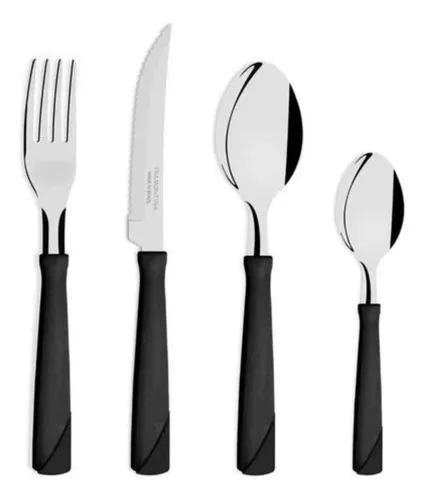 [4321] Juego de Cubiertos Tramontina 24 piezas new Negro