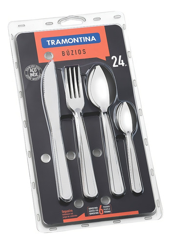 [6121] Juego De Cubiertos Tramontina Buzios De Acero Inoxidable 24