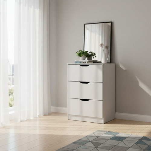 [6749] Chifonier Comoda 3 Cajones Vitta 60x40x90,5cm color Blanco